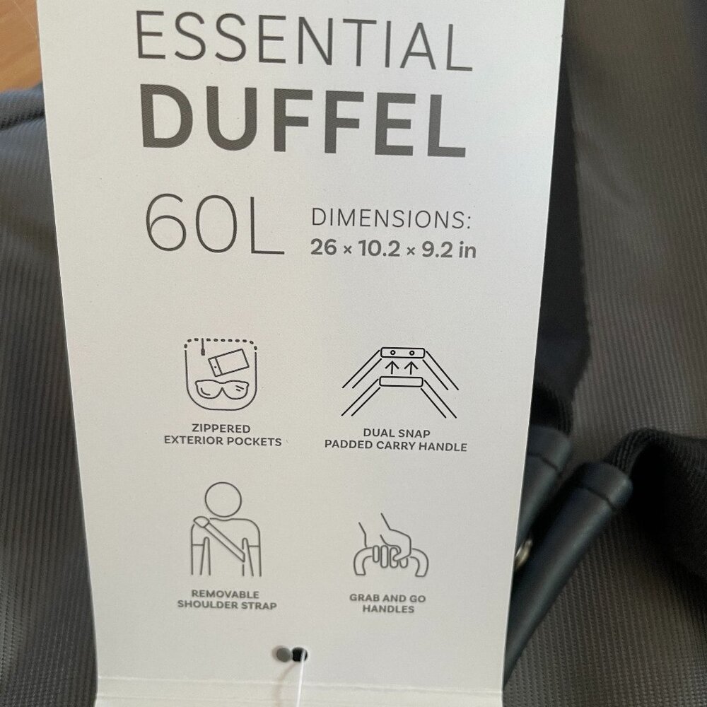 High Sierra Essential Duffel Bag, Mercury Black 60 L. Gym Travel Carry On. NWT - Picture 4 of 16